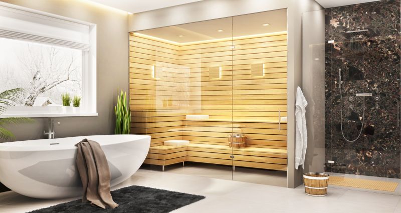Contemporary Shower with Bench